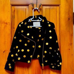Kate Spade Moto Gold Dot jacket with pockets